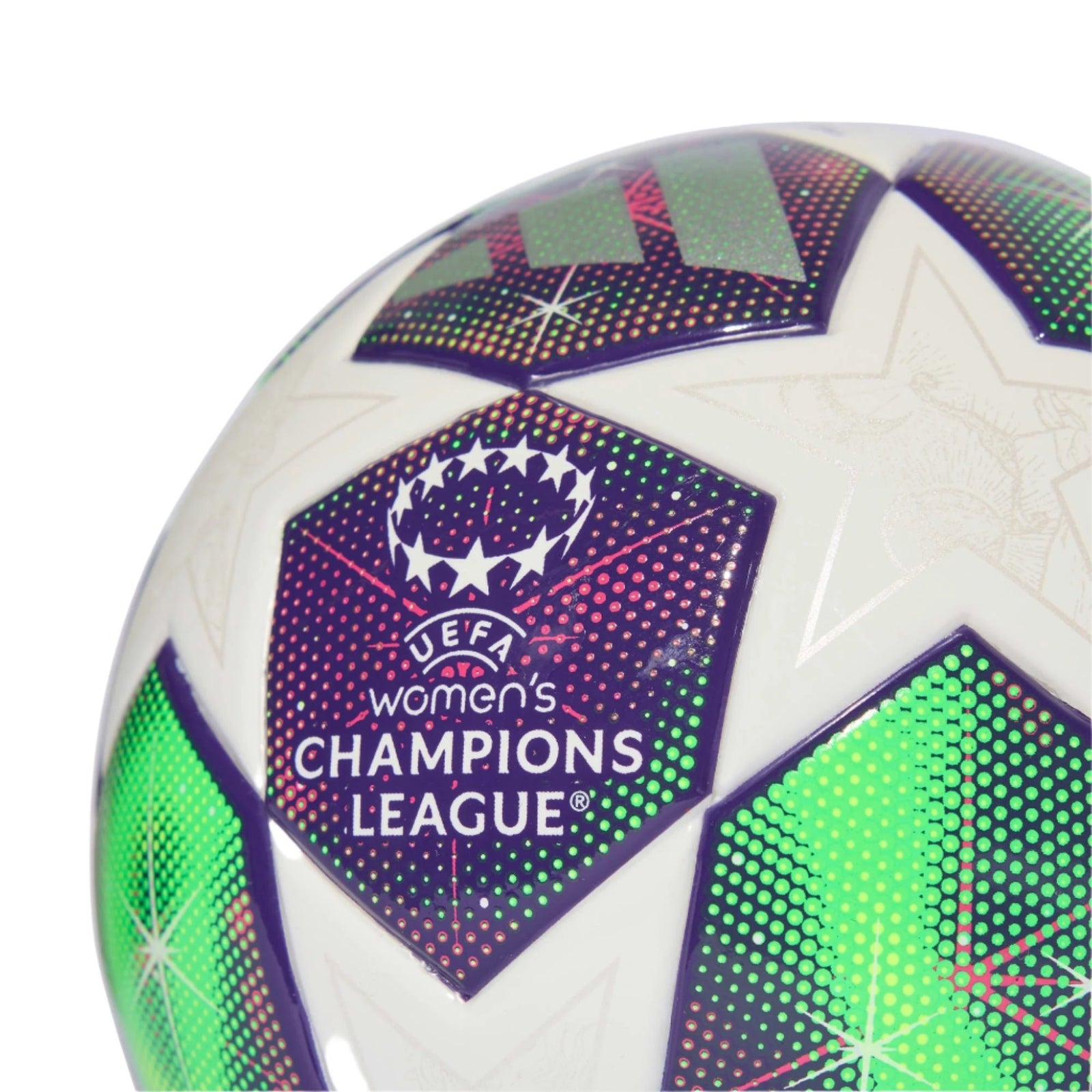 adidas Womens UEFA Champions League 25/26 Mini Ball (White/Green/Purple) | SoccerWearhouse