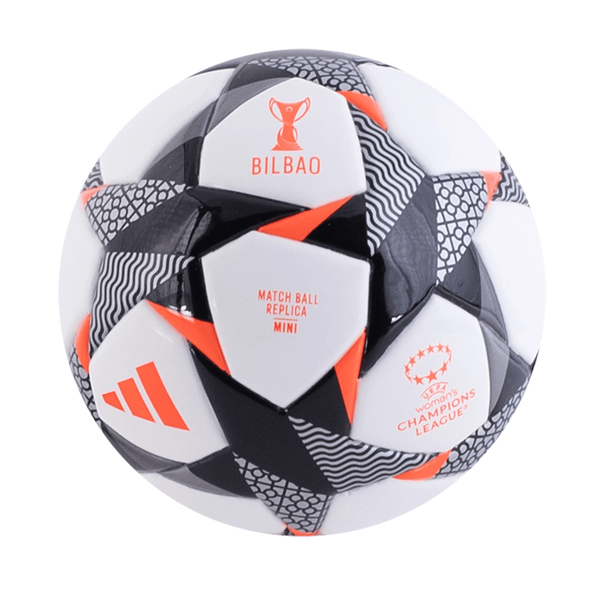 adidas Womens Uefa Champions League Mini Ball 23/24 (White/Black/Solar Red) | SoccerWearhouse