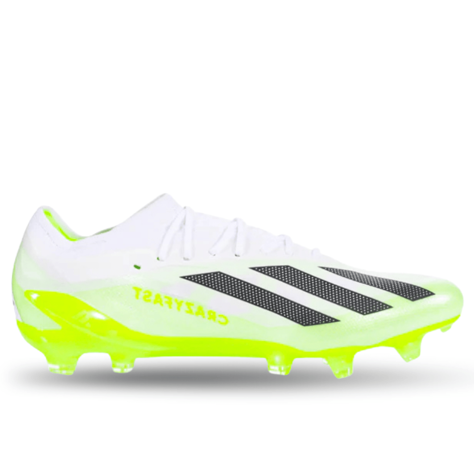 adidas X Crazyfast.1 Firm Ground Soccer Cleats (White/Lucid Lemon) | SoccerWearhouse