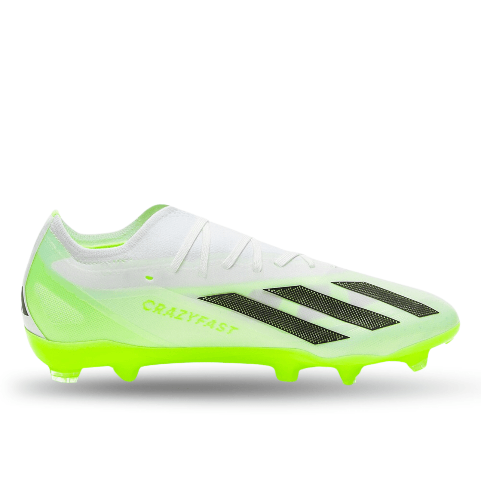 adidas X Crazyfast.2 Firm Ground Soccer Cleats (White/Core Black/Lucid Lemon) | SoccerWearhouse