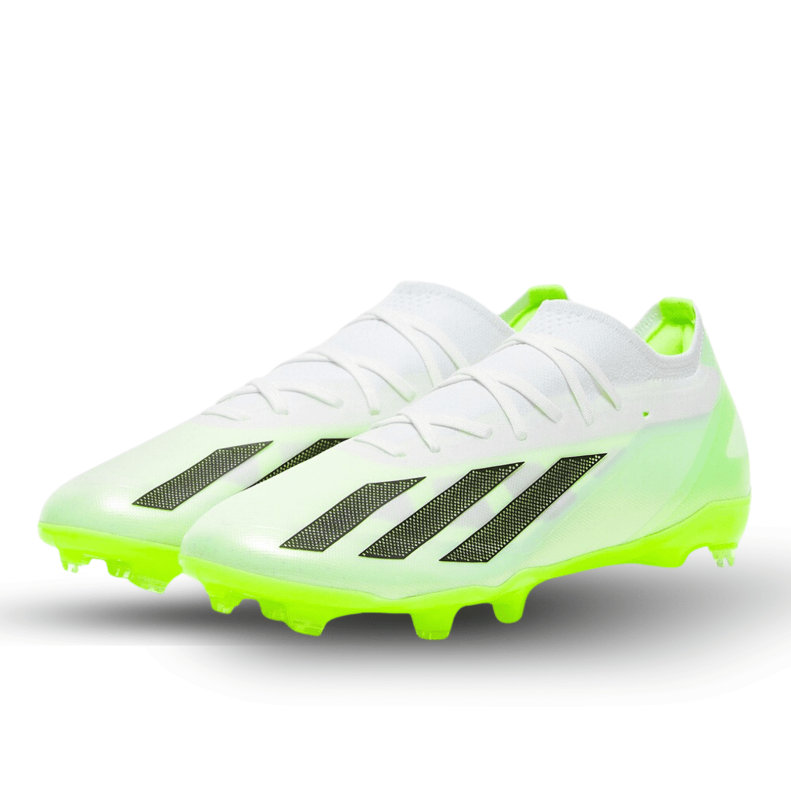 adidas X Crazyfast.2 Firm Ground Soccer Cleats (White/Core Black/Lucid Lemon) | SoccerWearhouse