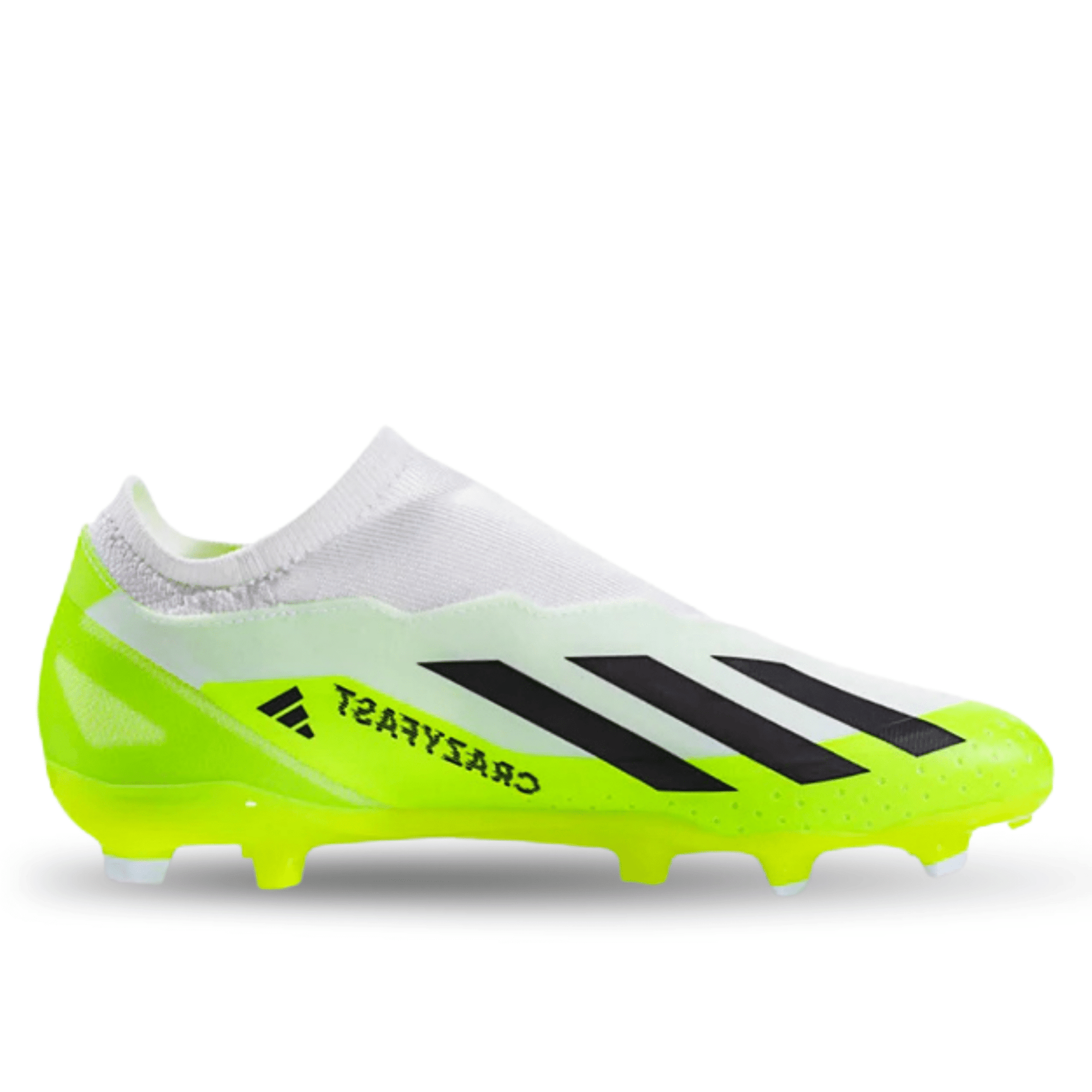 adidas X Crazyfast.3 LL Laceless Firm Ground Soccer Cleats (White/Luci