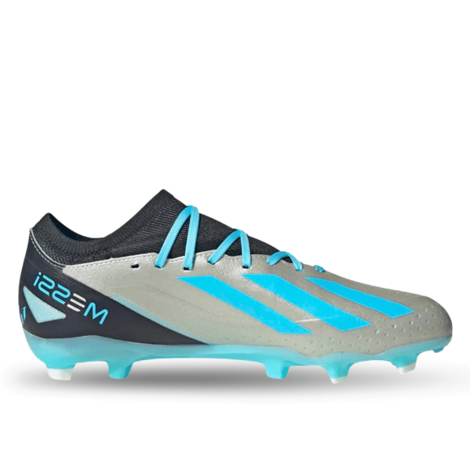 adidas X Crazyfast.3 Messi Firm Ground Soccer Cleats (Silver Metallic/Bliss Blue) | SoccerWearhouse