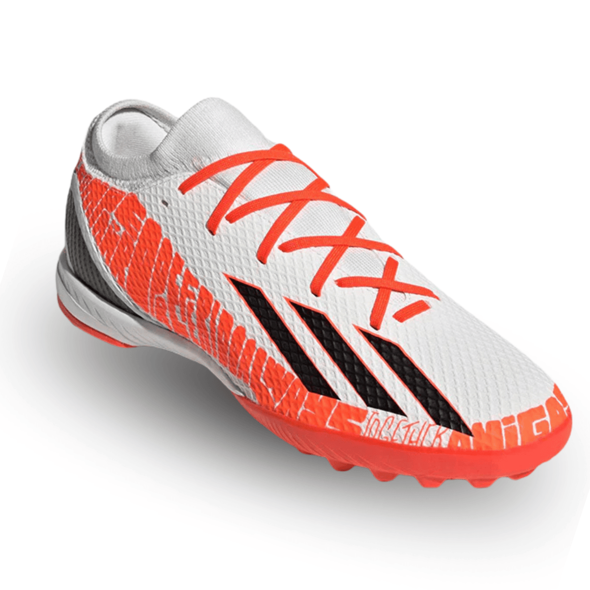 adidas X Speedportal Messi.3 Turf Soccer Shoes (White/Solar Red) | SoccerWearhouse