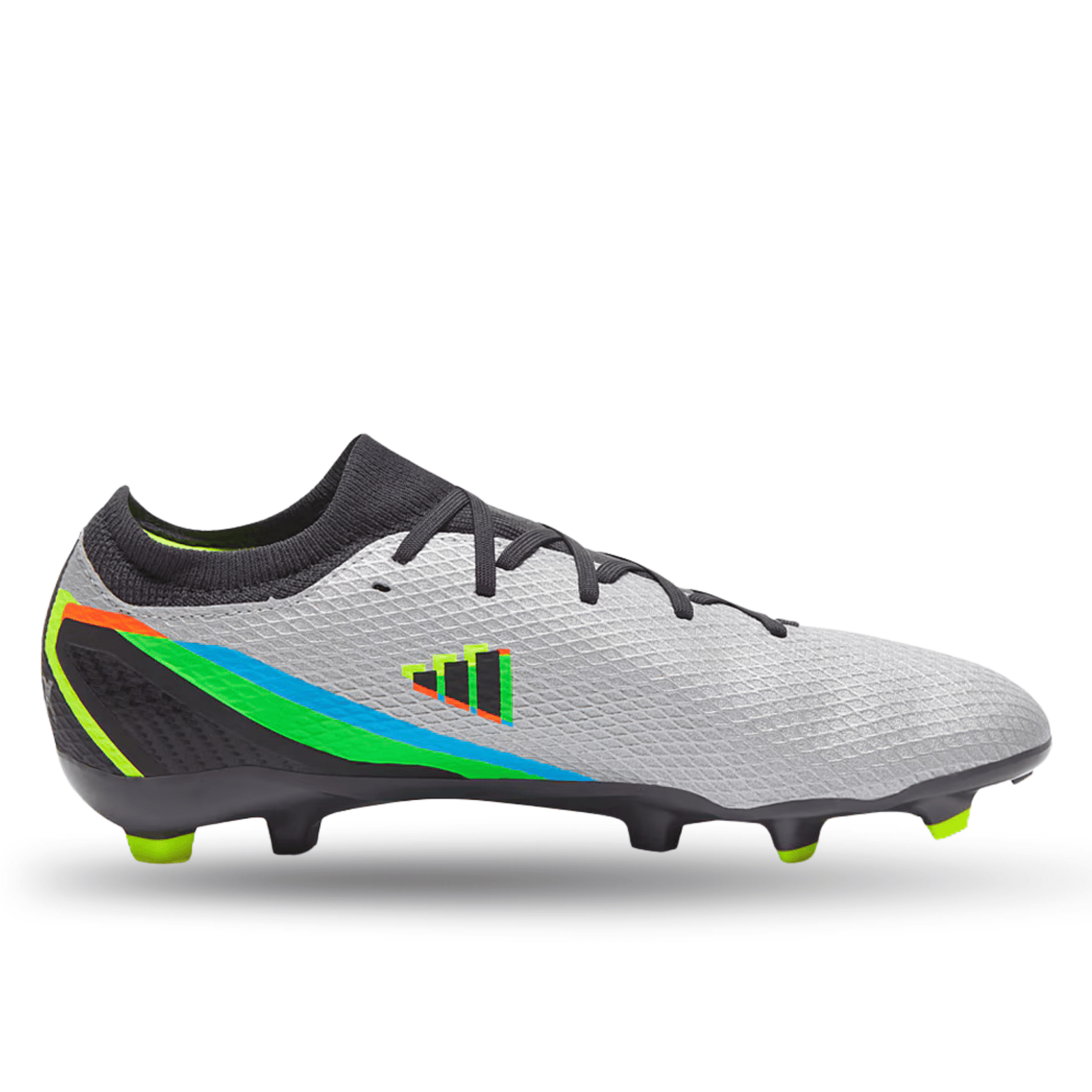 adidas X Speedportal.3 Firm Ground Soccer Cleats (Silver Metallic/Core Black/Solar Yellow) | SoccerWearhouse