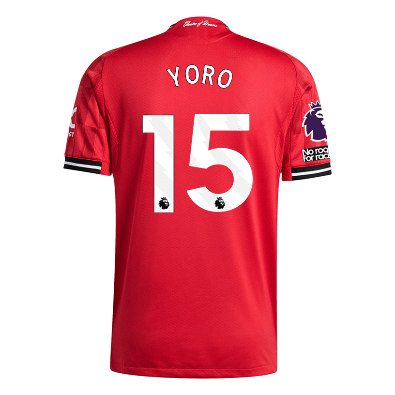 adidas Yoro Men's Manchester United Authentic Home Jersey 25/26 w/ NRFR + EPL Patch (Red) | SoccerWearhouse