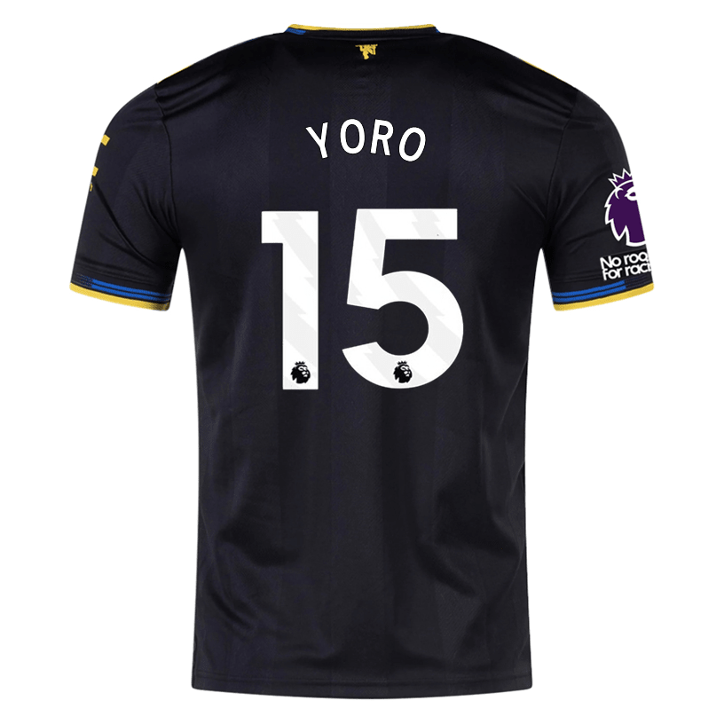 adidas Yoro Men's Manchester United Authentic Third Jersey 25/26 w/ NRFR + EPL Patches (Black) | SoccerWearhouse