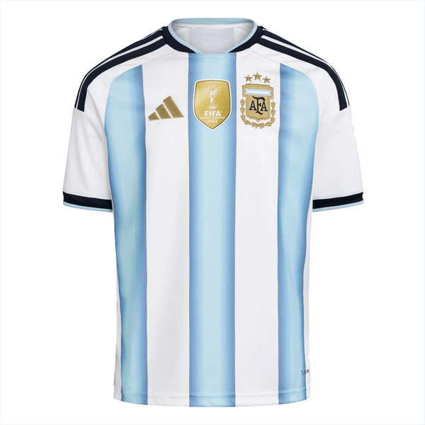 adidas Youth Argentina Home Jersey w/ World Cup Champion Patch 2026 (W