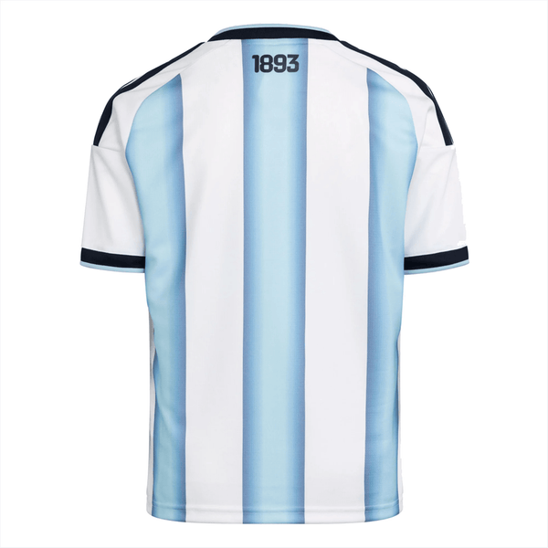 adidas Youth Argentina Home Jersey w/ World Cup Champion Patch 2026 (W
