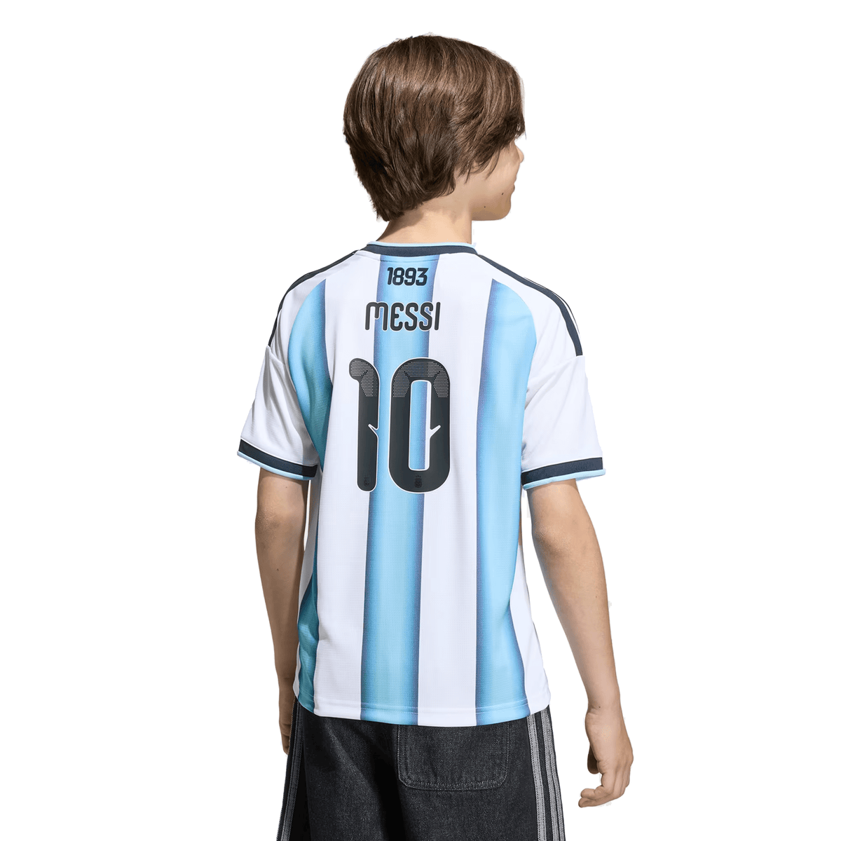 adidas Youth Argentina Lionel Messi Home Jersey w/ World Cup Champion Patch 2026 (White/Icey Blue) | SoccerWearhouse