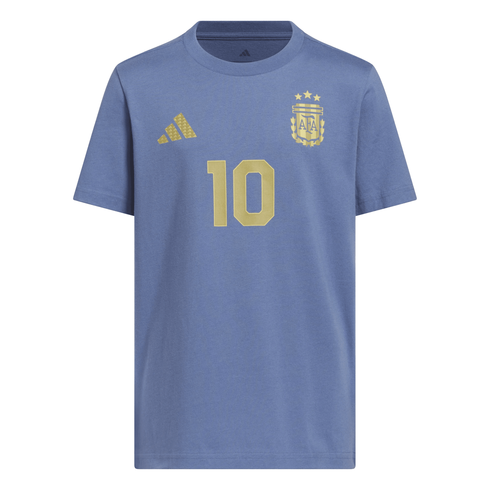 adidas Youth Argentina Name and Number T-Shirt (Blue/Gold) | SoccerWearhouse