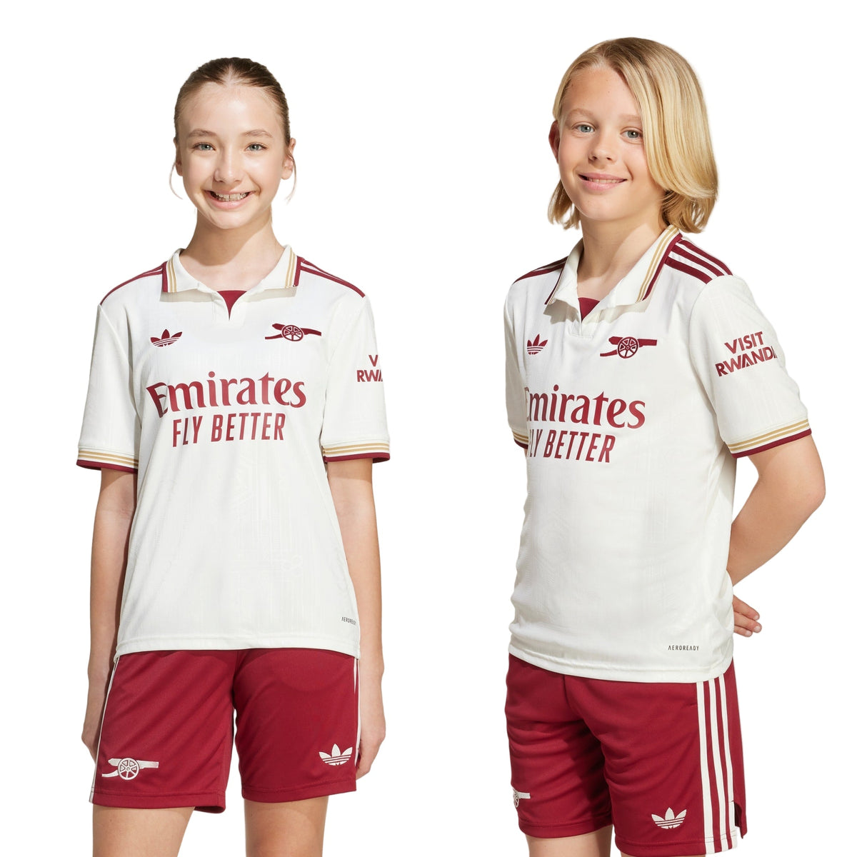 adidas Youth Arsenal Third Jersey 25/26 (White/Burgundy) | SoccerWearhouse
