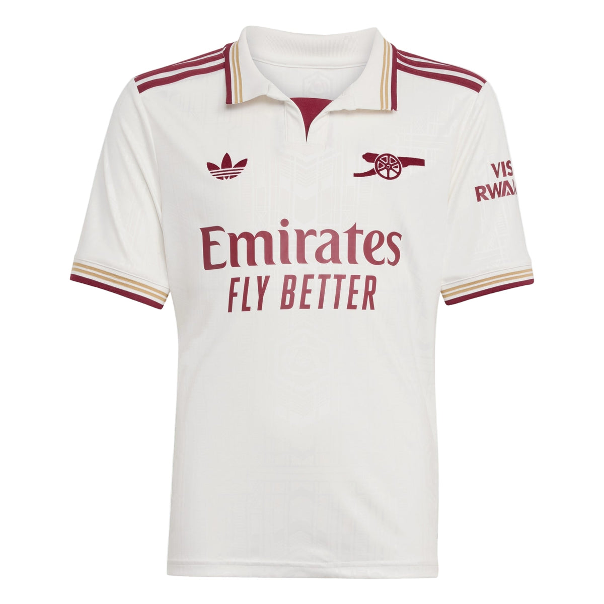 adidas Youth Arsenal Third Jersey 25/26 (White/Burgundy) | SoccerWearhouse