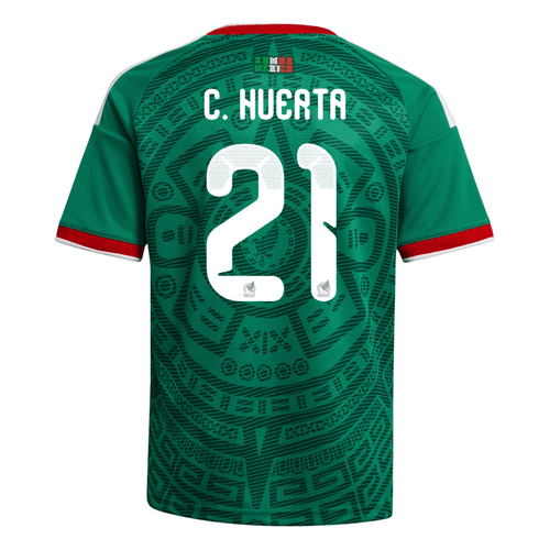 adidas Youth C. Huerta Mexico 2026 Home World Cup Jersey (Bold Green) - L