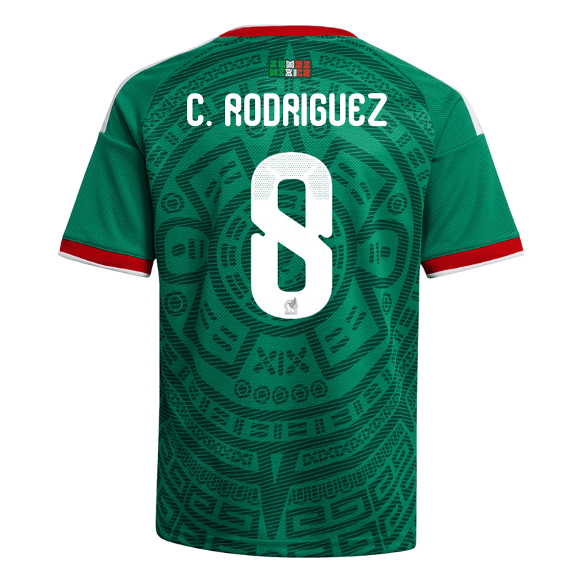 adidas Youth C. Rodriguez Mexico 2026 Home World Cup Jersey (Bold Green) | SoccerWearhouse