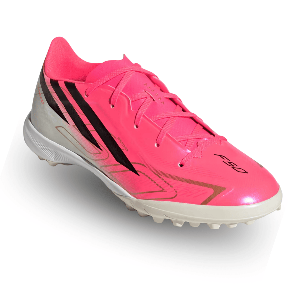 adidas Youth F50 Hyperfast League Turf Soccer Shoes (Pink) | SoccerWearhouse