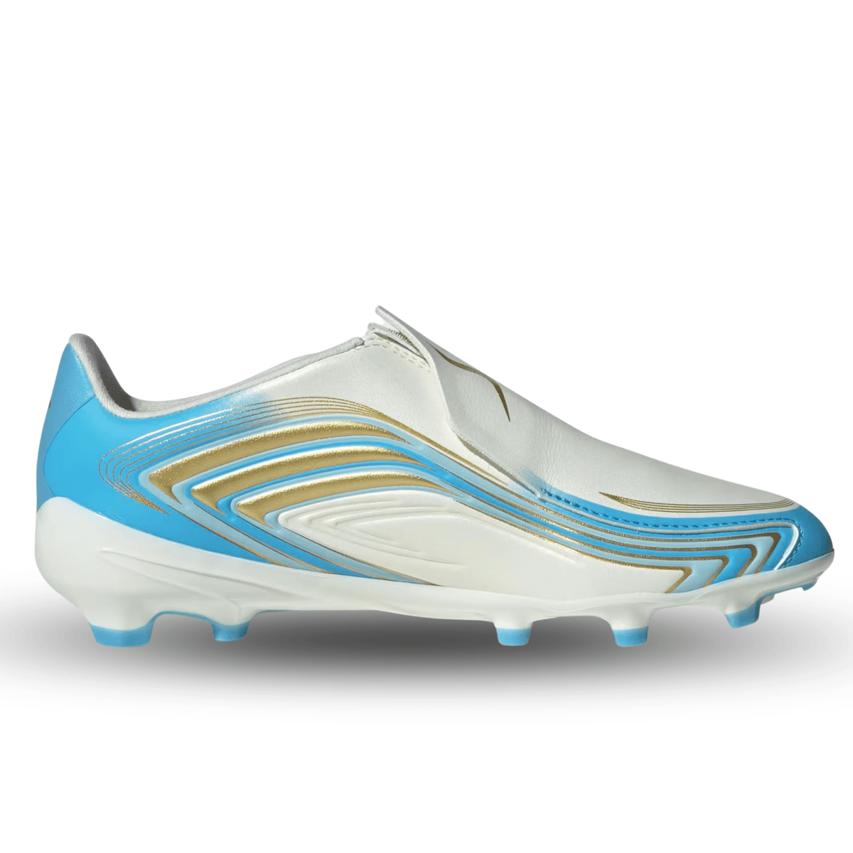 adidas Youth F50 Messi League LL Firm Ground Soccer Cleats (White/Sky Blue) | SoccerWearhouse