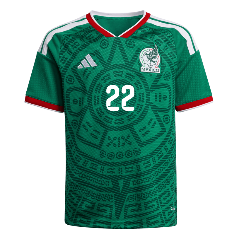 adidas Youth H. Lozano Mexico 2026 Home World Cup Jersey (Bold Green)