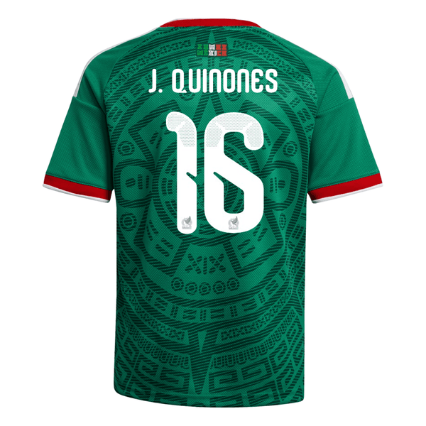 adidas Youth J. Quinones Mexico 2026 Home World Cup Jersey (Bold Green