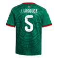 adidas Youth J. Vasquez Mexico 2026 Home World Cup Jersey (Bold Green)