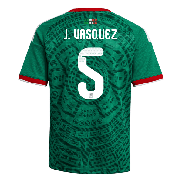 adidas Youth J. Vasquez Mexico 2026 Home World Cup Jersey (Bold Green)