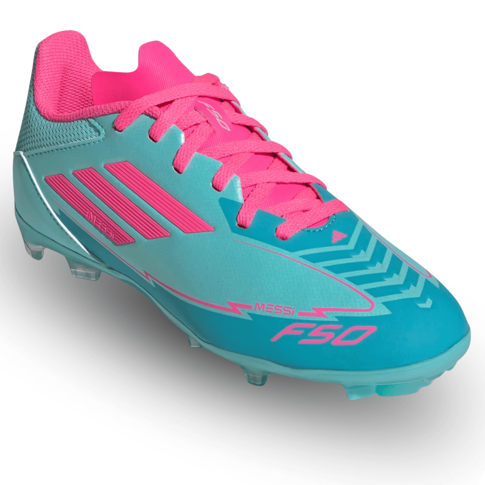 adidas Youth Jr. Messi F50 League FG/MG (Aqua/Lucid Pink) | SoccerWearhouse
