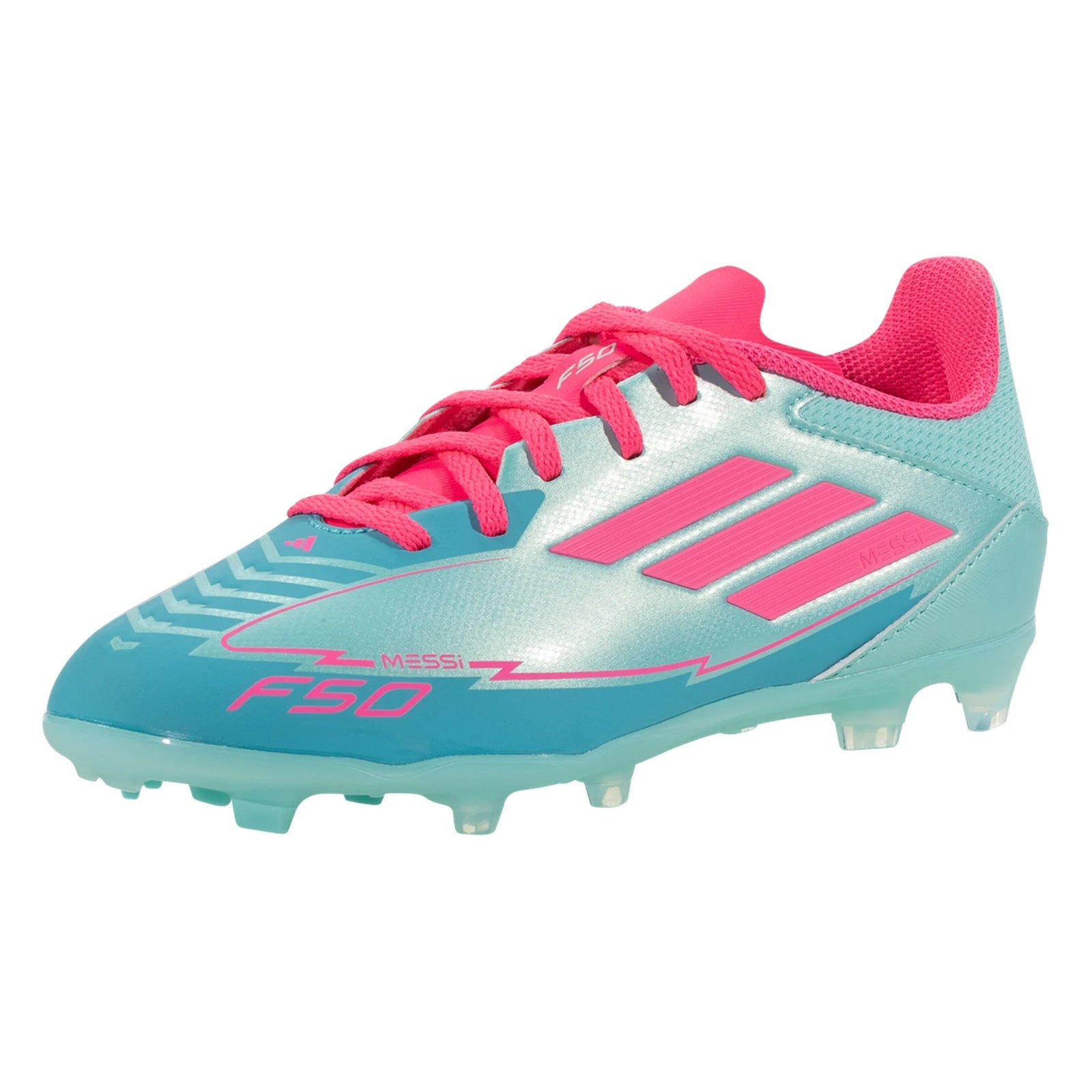adidas Youth Jr. Messi F50 League FG/MG (Aqua/Lucid Pink) | SoccerWearhouse