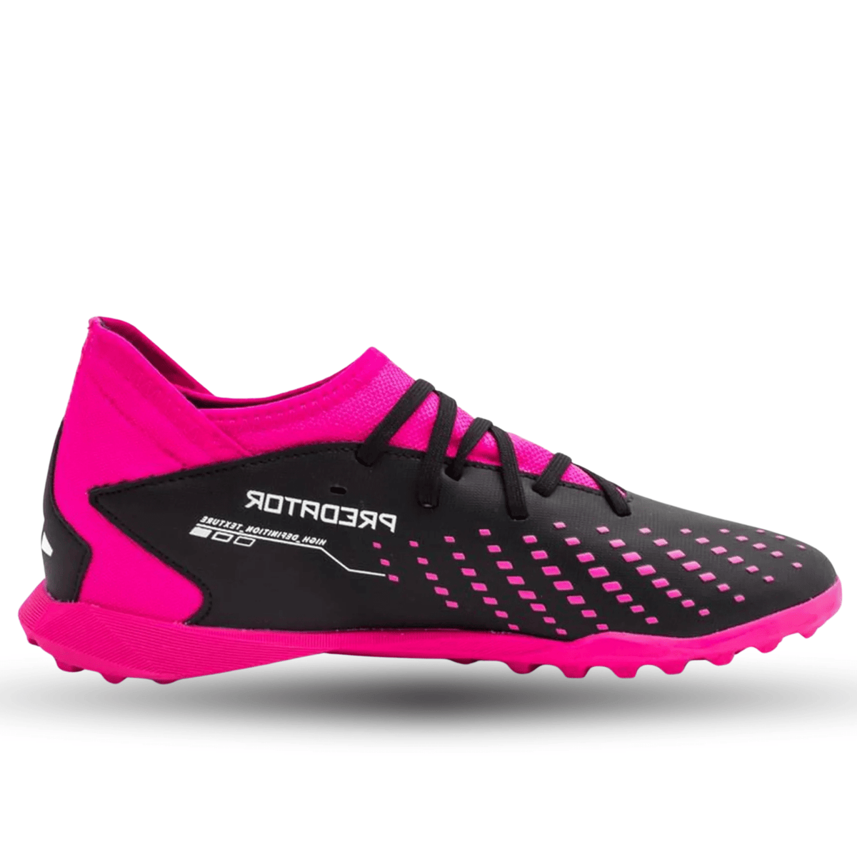 adidas Youth Jr. Predator Accuracy.3 Turf Soccer Shoes (Black/Team Shock Pink) | SoccerWearhouse
