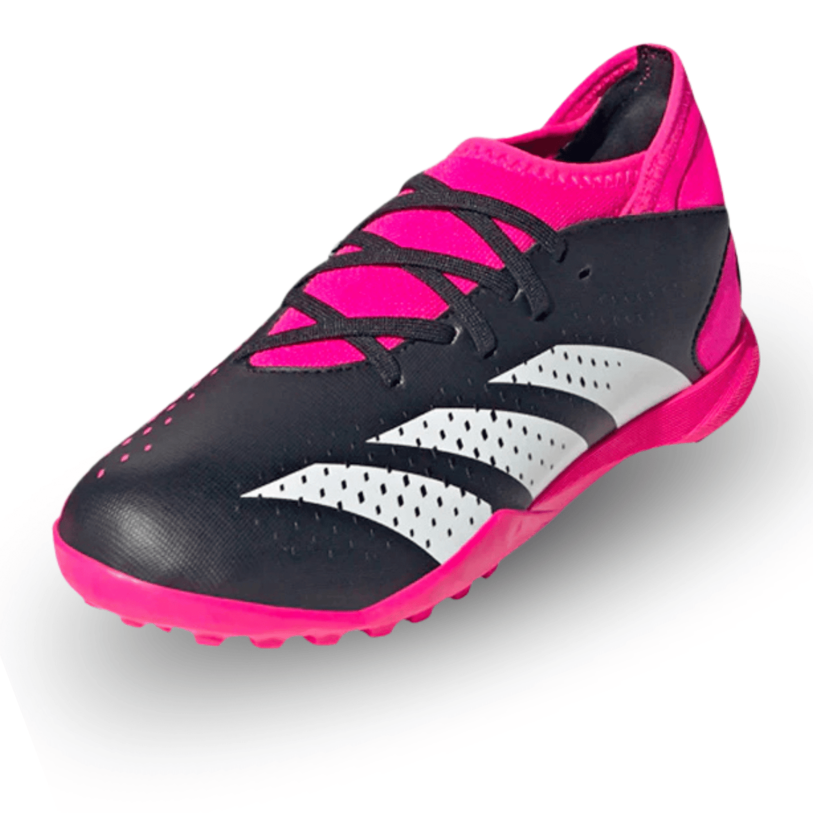 adidas Youth Jr. Predator Accuracy.3 Turf Soccer Shoes (Black/Team Shock Pink) | SoccerWearhouse