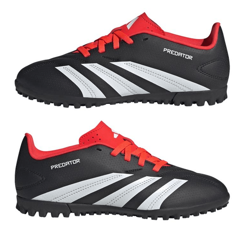 adidas Youth Jr. Predator Club Turf Soccer Shoes (Core Black/White) | SoccerWearhouse
