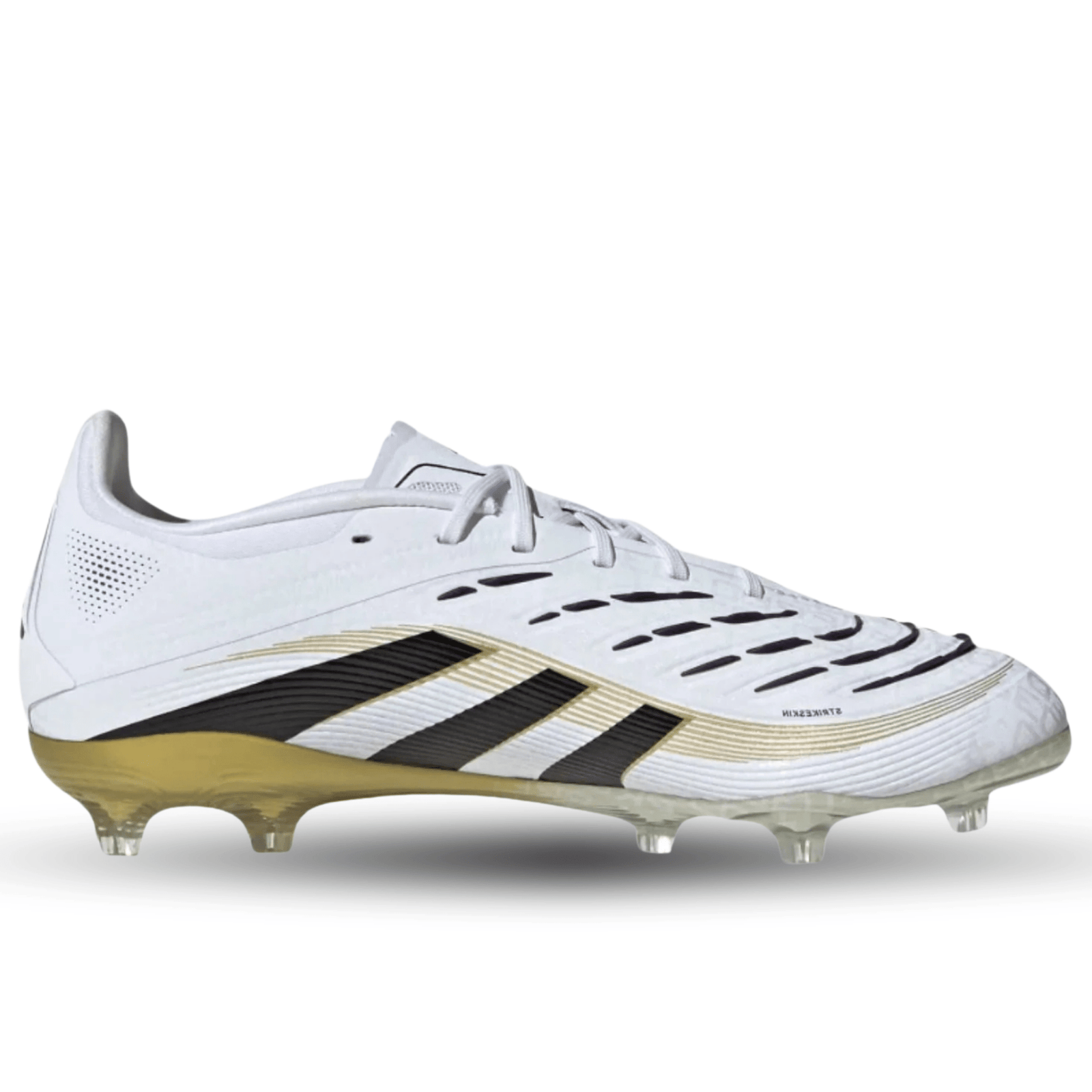 adidas Youth Jr. Predator Elite Junior Firm Ground Cleats (White/Black/Gold Metallic) | SoccerWearhouse