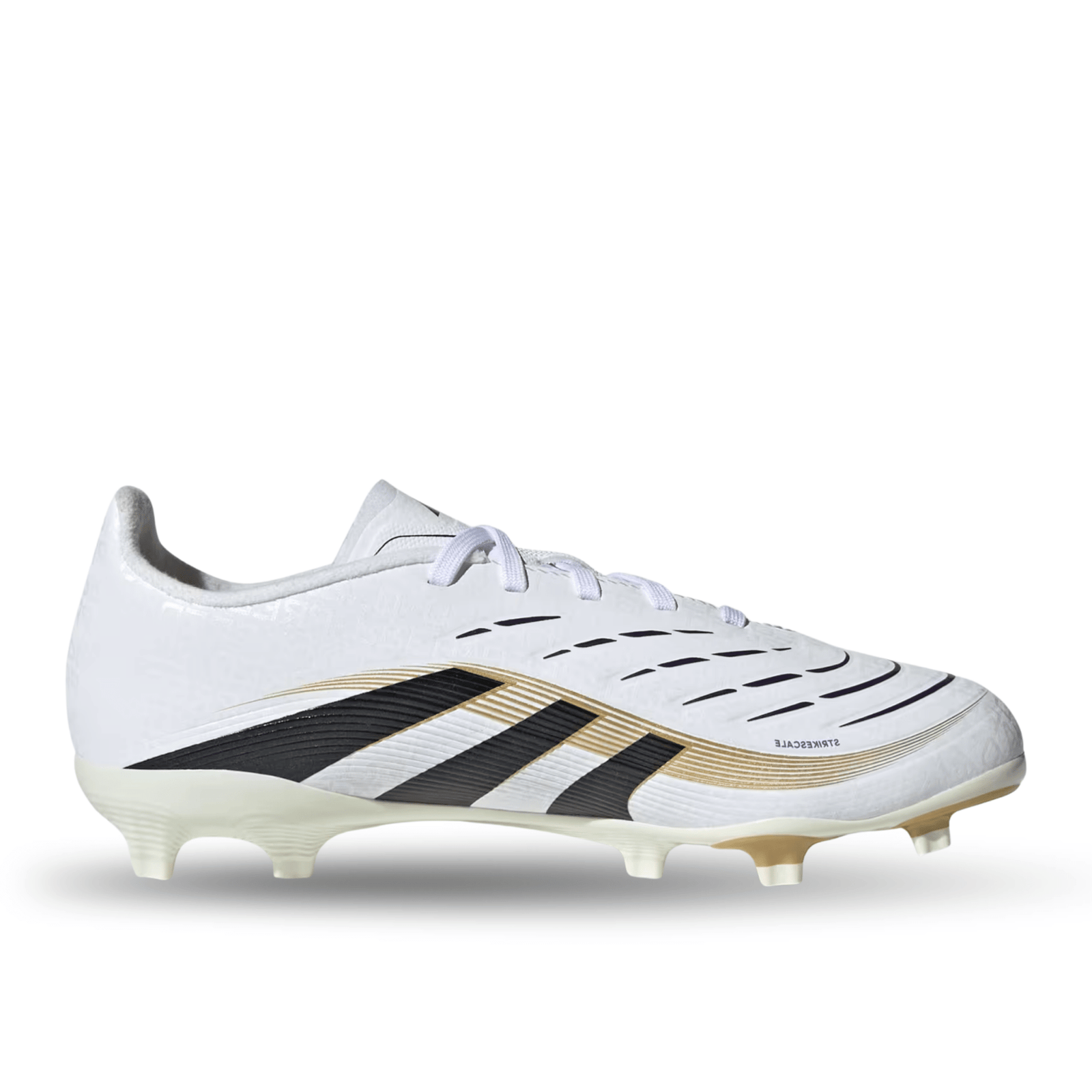 adidas Youth Jr. Predator League FG/MG Junior Soccer Cleats (White/Black/Gold Metallic) | SoccerWearhouse