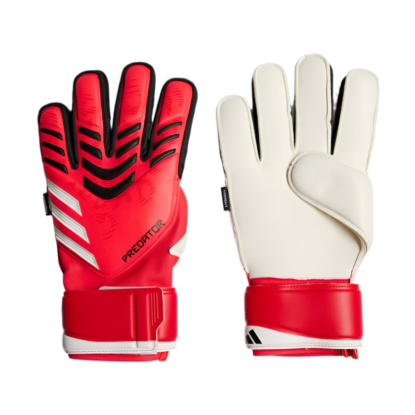 adidas Youth Predator Match Fingersave Goalkeeper Gloves, Size 6, Black/Red