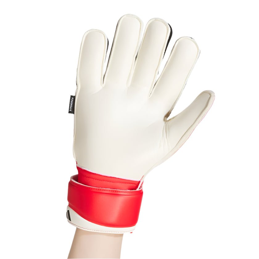 adidas Youth Jr. Predator Match Fingersave Glove J (Black/Lucid Red) | SoccerWearhouse