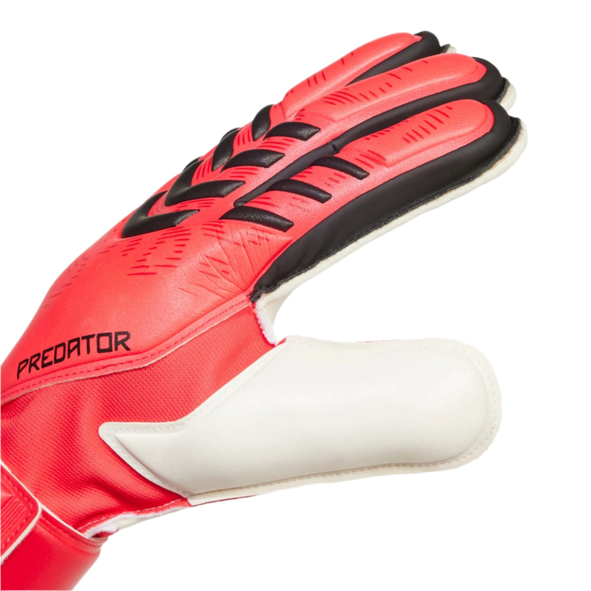 adidas Youth Jr. Predator Match Fingersave Glove J (Black/Lucid Red) | SoccerWearhouse