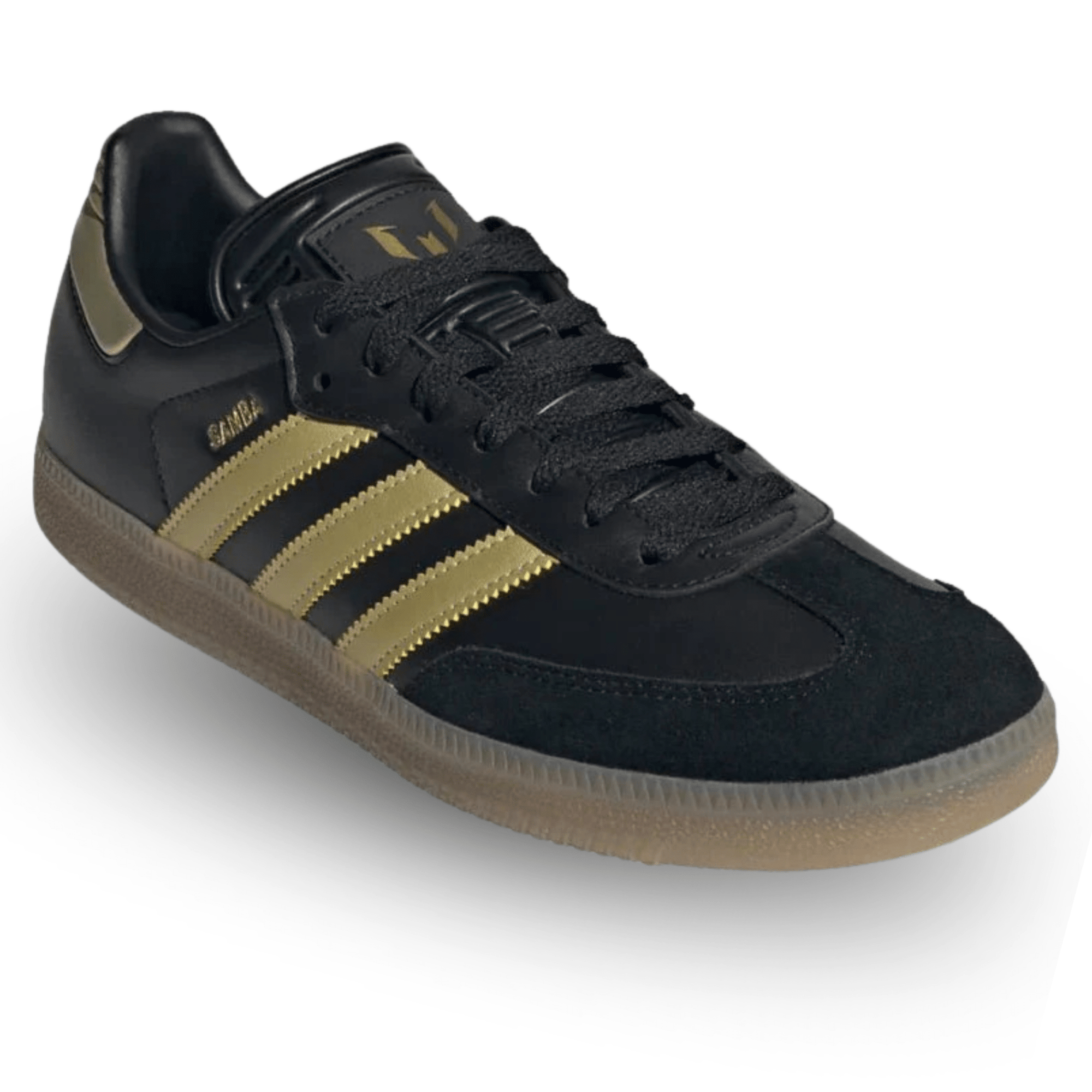 Adidas Originals Samba OG Indoor (Black/Gold Metallic/Gum) Shoes JP7845 Sz 8 Adidas Samba Messi Indoor Shoes Soccer JP7845 Black main image 4
