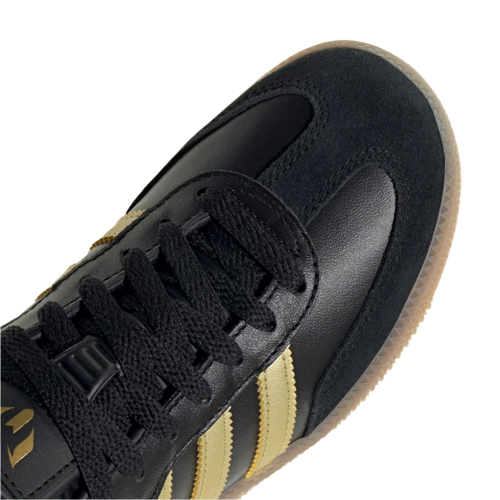 adidas Youth Jr Samba Messi J Indoor Shoes (Black/Gold Metallic/Gum) | SoccerWearhouse