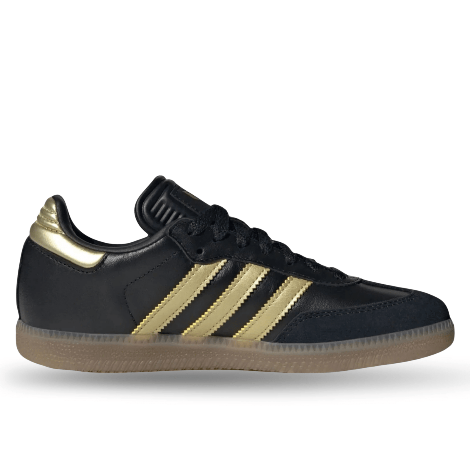 adidas Youth Jr Samba Messi J Indoor Shoes (Black/Gold Metallic/Gum) | SoccerWearhouse