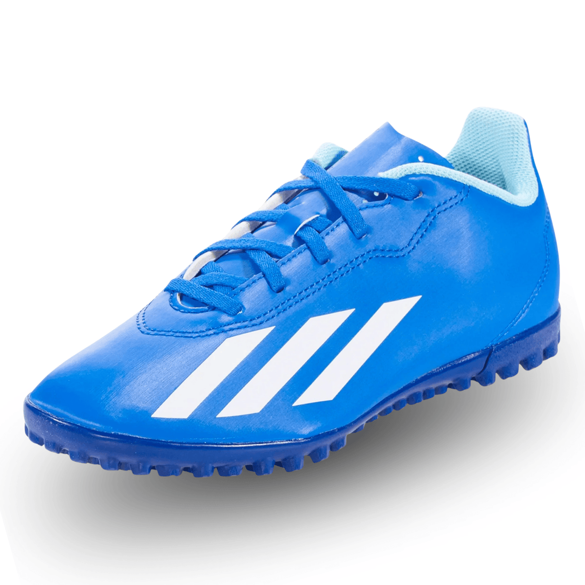 adidas Youth Jr. X Crazyfast.4 Turf Soccer Shoes (Bright Royal/White) | SoccerWearhouse