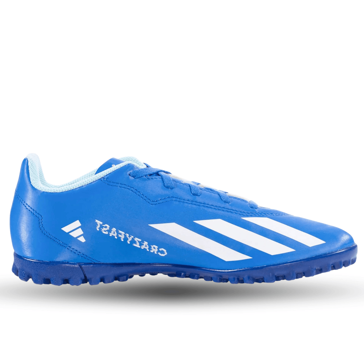 adidas Youth Jr. X Crazyfast.4 Turf Soccer Shoes (Bright Royal/White) | SoccerWearhouse