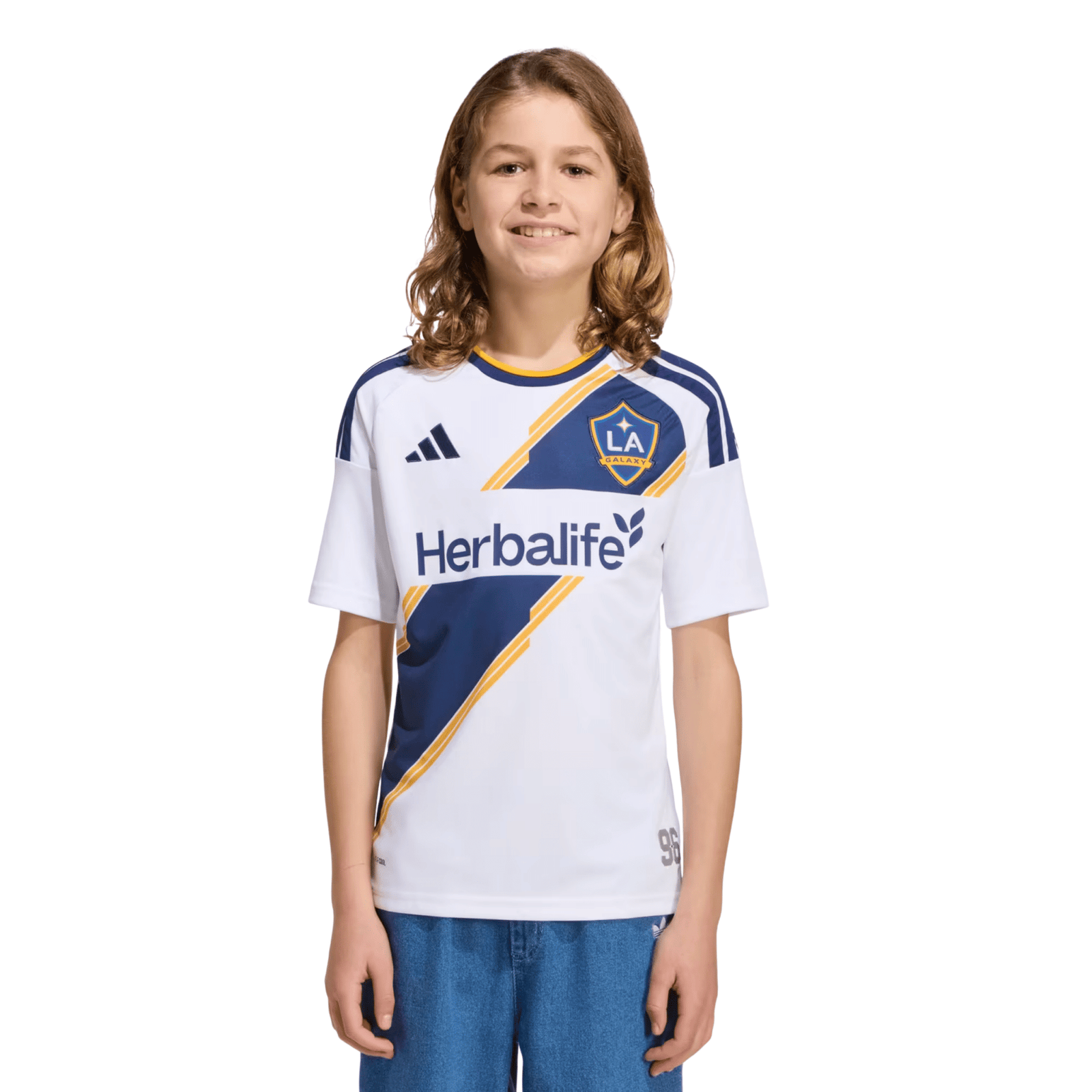 adidas Youth LA Galaxy 26/27 Home Jersey (White) | SoccerWearhouse
