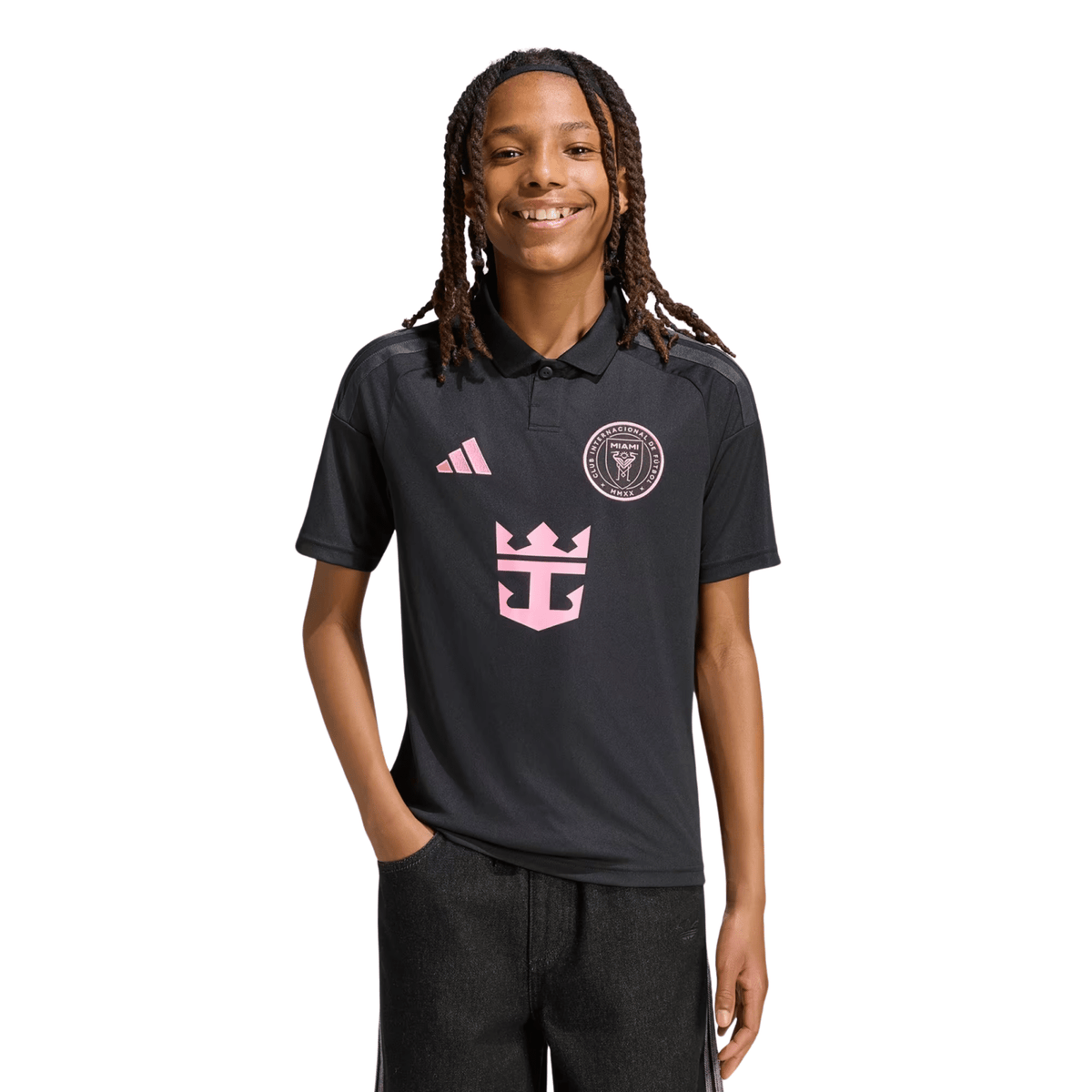 adidas Youth Lionel Messi Inter Miami 26/27 Away Jersey (Black/Pink) | SoccerWearhouse