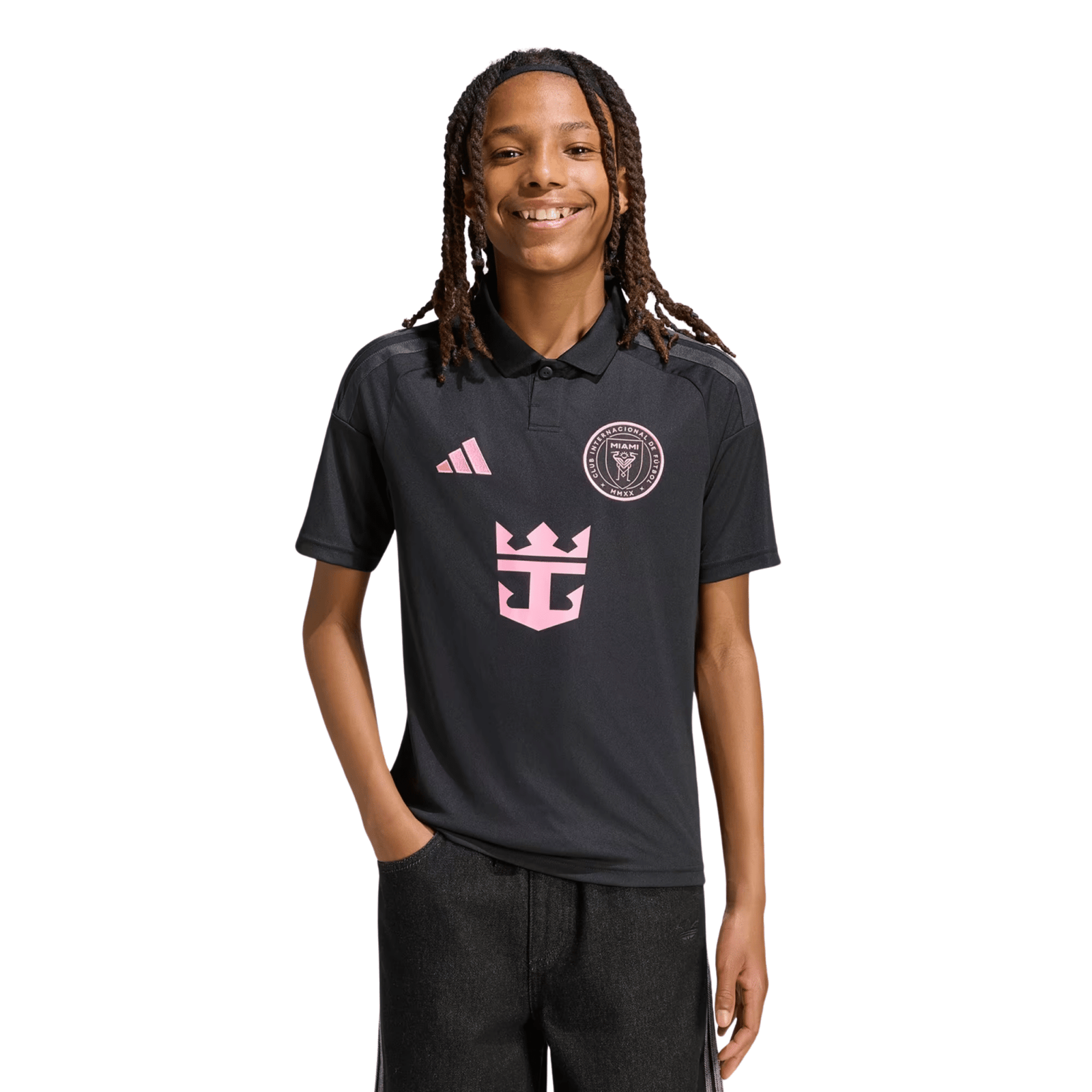 adidas Youth Lionel Messi Inter Miami 26/27 Away Jersey (Black/Pink) | SoccerWearhouse