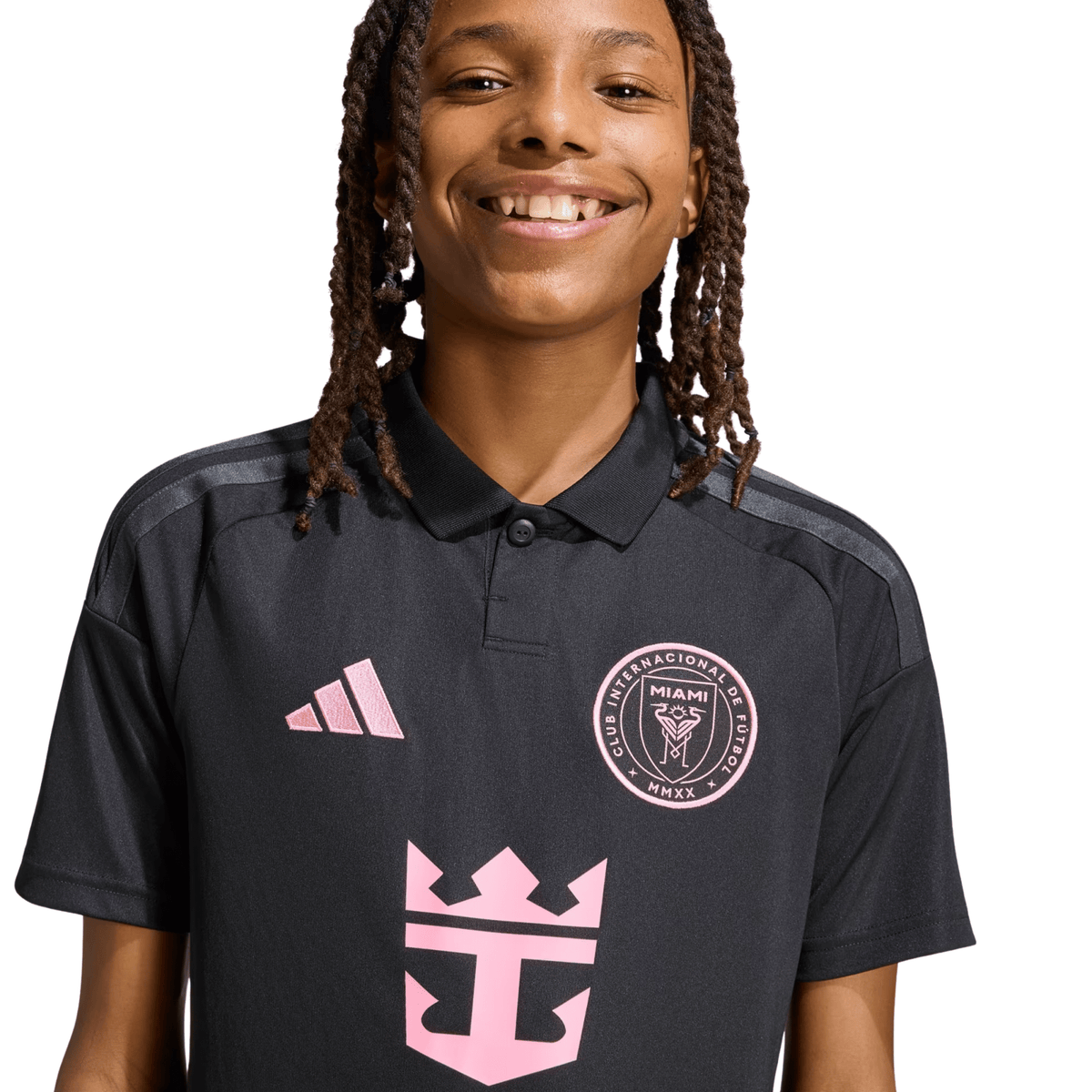 adidas Youth Lionel Messi Inter Miami 26/27 Away Jersey (Black/Pink) | SoccerWearhouse