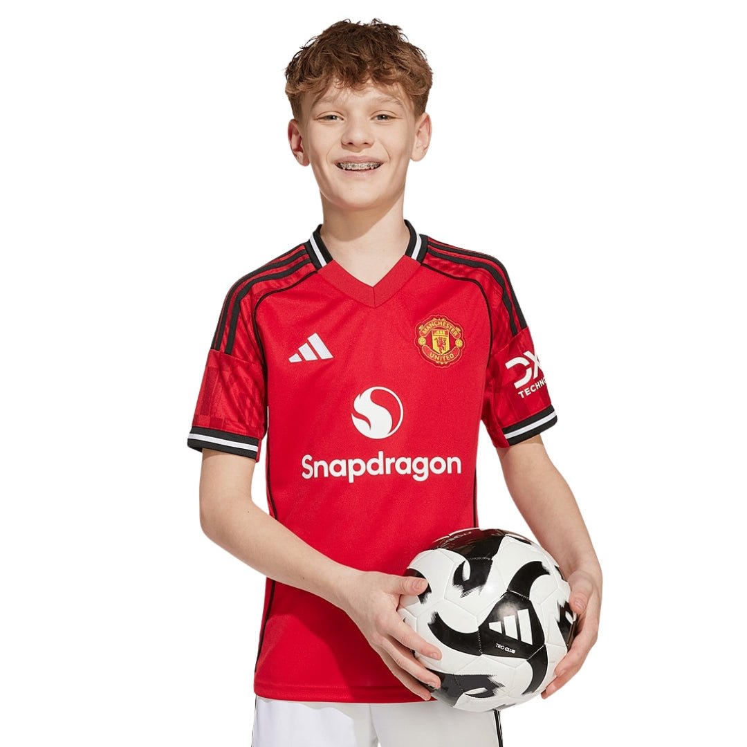 adidas Youth Manchester United 25/26 Home Jersey (Red) | SoccerWearhouse