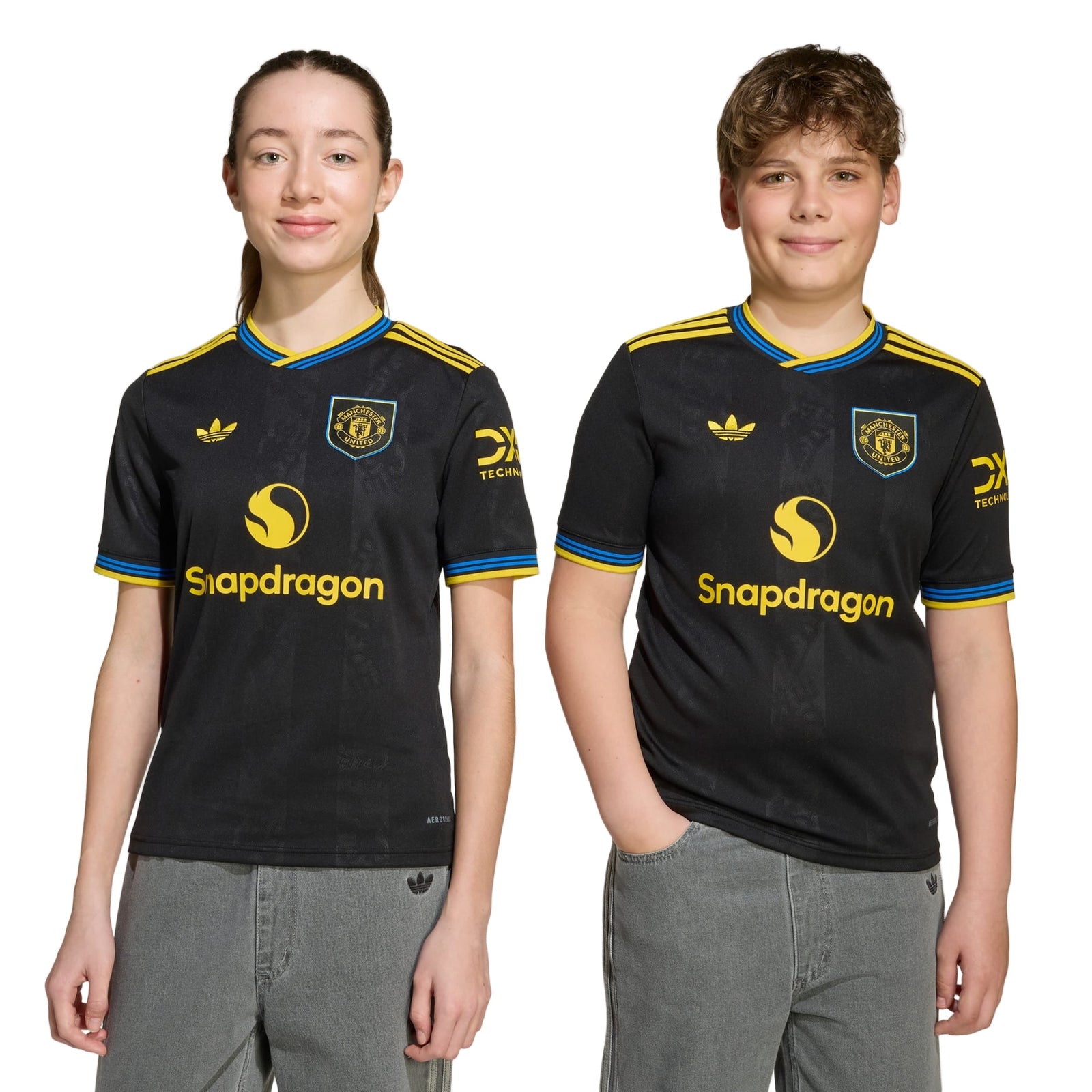 adidas Youth Manchester United 25/26 Third Jersey (Black) | SoccerWearhouse
