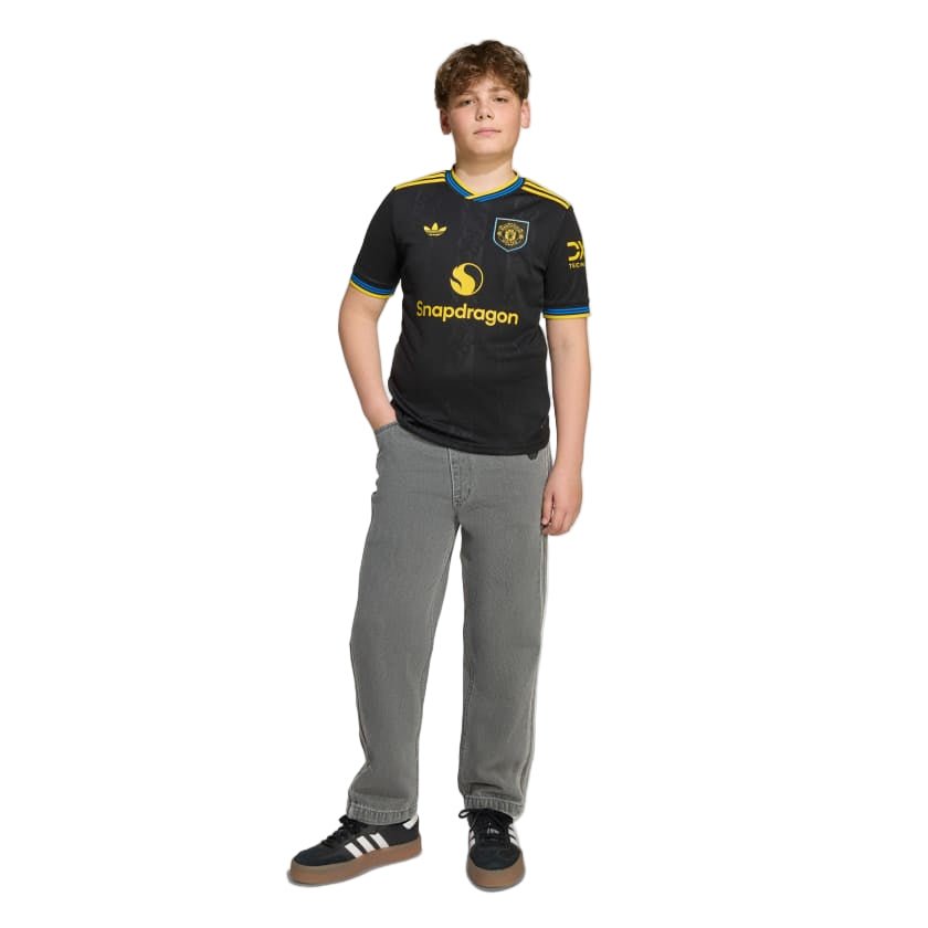 adidas Youth Manchester United 25/26 Third Jersey (Black) | SoccerWearhouse