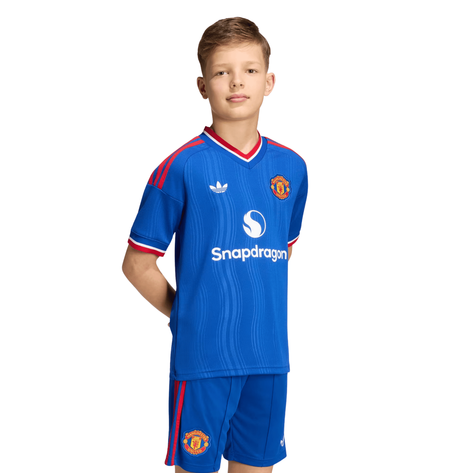 adidas Youth Manchester United Away Jersey 26/27 (Blue) | SoccerWearhouse