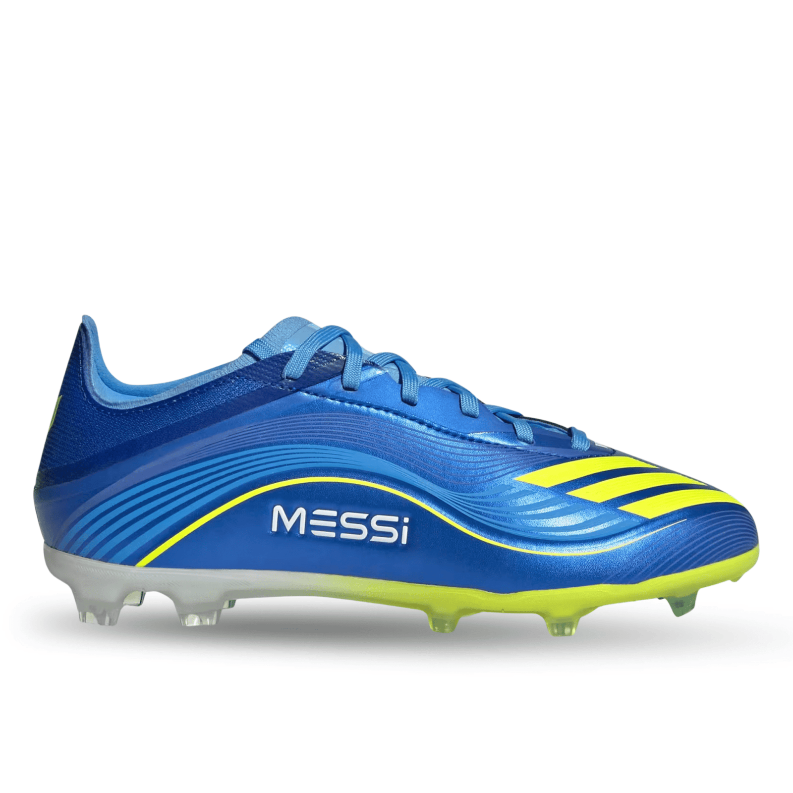adidas Youth Messi F50 Elite Junior Firm Ground Soccer Cleats (Royal Blue/Solar Yellow) | SoccerWearhouse