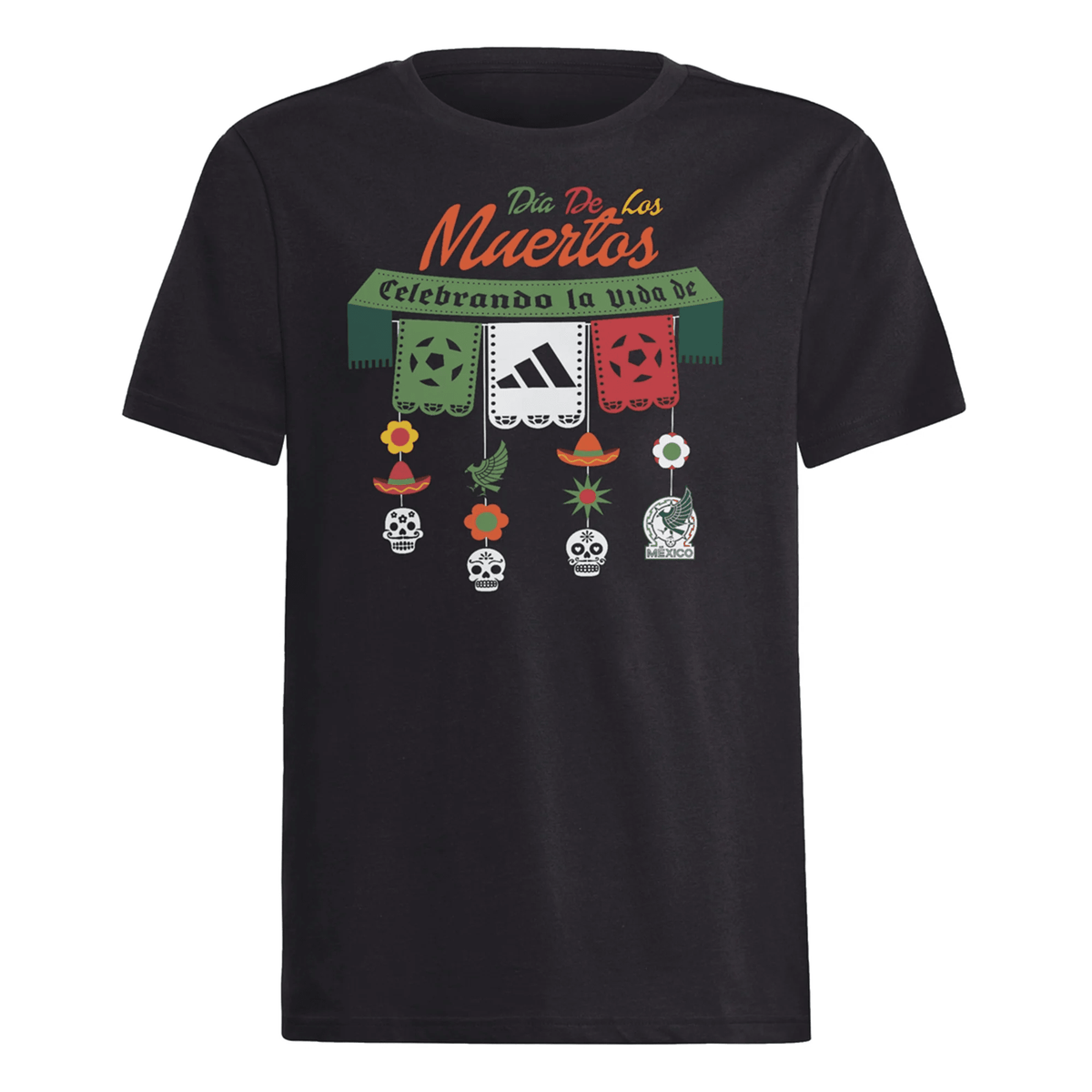 adidas Youth Mexico Dia De Los Muertos T-Shirt (Black) | SoccerWearhouse